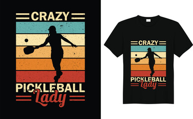 Crazy Pickleball Lady, Funny  vintage Pickleball Shirt, Pickleball Lover Tshirt, Pickleball Gifts, Cute Pickleball Tee, Pickleball Player Shirt