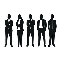 Silhouettes of Business People Standing Together
