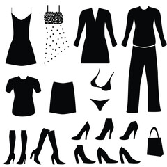Female clothes, shoes and accessories