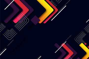 Modern Abstract Geometric Dark Background Minimalist Colorful yellow and red