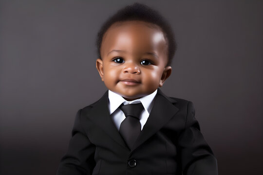 Portrait Of A Boy Wearing A Suit Studio Shot