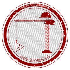 under construction stamp, abstract art illustration