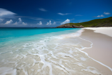 Beautiful beach with white sand and turquoise blue water