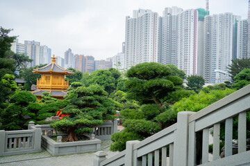Obraz premium Nan Lian garden, Chinese classical garden, Golden Pavilion of Perfection in Nan Lian Garden, Hong Kong.