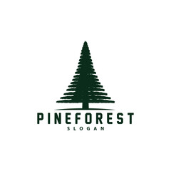 Fototapeta premium Pine Tree Logo, Luxurious Elegant Simple Design, Fir Tree Vector Abstract, Forest Icon Illustration Pine Product Brand