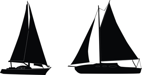 sailing boats collection - vector