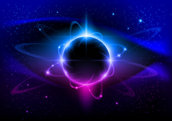 Black star. Abstract Space background for design.