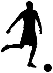Digital png silhouette image of male football player on transparent background