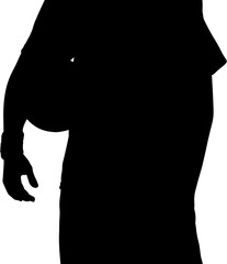 Digital png silhouette image of male basketball player on transparent background