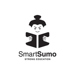 Fototapeta premium The logo illustrates a sumo man reading. It is suitable for use as educational logos.