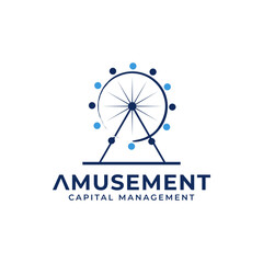 Modern logo combination of amusement and circle graphics. Very suitable for use for company management