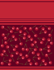 Restaurant menu on red background cherry