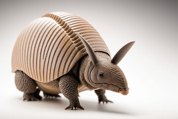 photo of a armadillo on a white background. created with generative AI