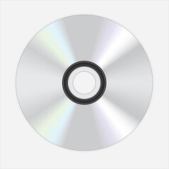 silver dvd disc on white background