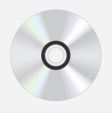 silver dvd disc on white background