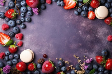 Frozen Delights: Vibrant Background with Ice Creams and Berry Decor