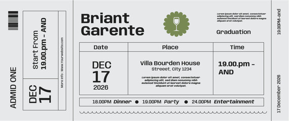 Illustration Coupon Graduation Design Template