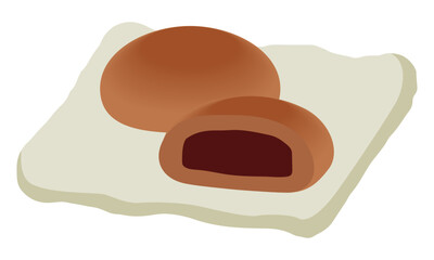 温泉まんじゅうのイラスト