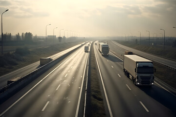 Fototapeta na wymiar HGV lorries on the highway