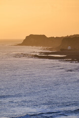 Portrait oriented photo of sunset at the Ventnor coast on the Isle of Wight