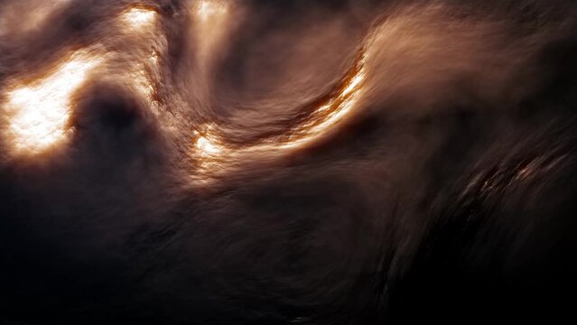golden yellow and blazing orange abstract strange curves material bg - loop video