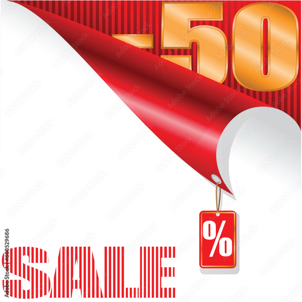 Poster white and red background with gilded elements for your design