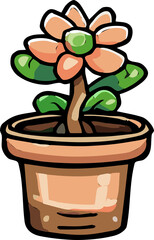 Potted flower png graphic clipart design