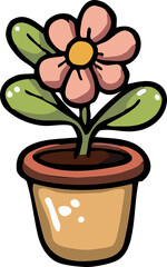 Potted flower png graphic clipart design
