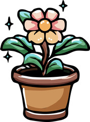 Potted flower png graphic clipart design