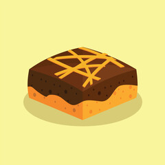 Brownie Cheese Topping Vector, cartoon brownie vector