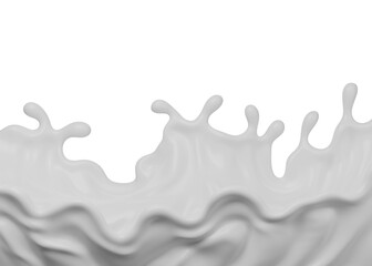 Milk splash with clipping path, 3D Rendering, 3D illustration