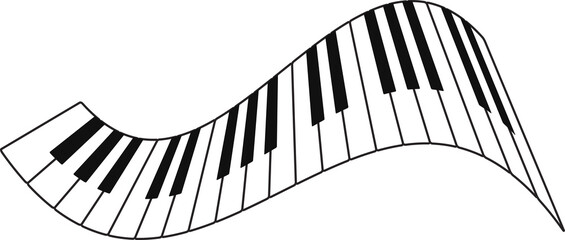 Naklejka premium Piano keyboard. the concept of musical instruments. Piano icon. Piano symbol .