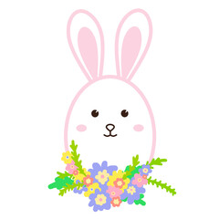 Easter bunny with flowers