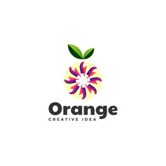 Vector Logo Illustration Orange Gradient Colorful Style