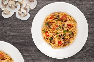 Creamy tasty pasta noodles with cheese.