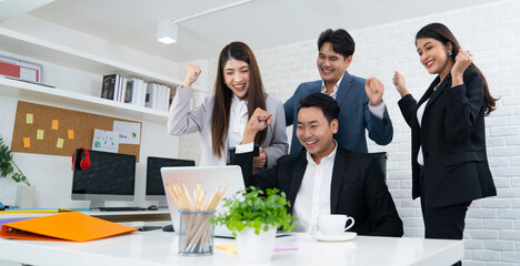 asian people working at office