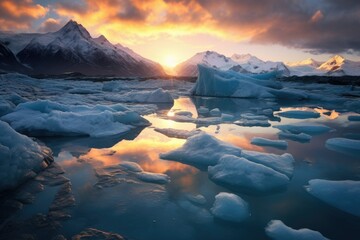 Majestic Glacier at Sunrise