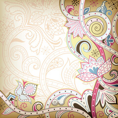 Illustration of abstract floral background in asia style.