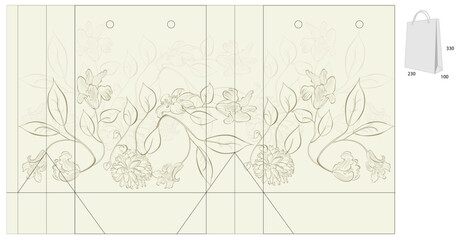 Template for bag with flowers