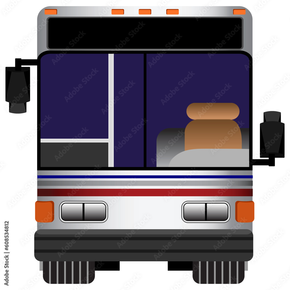 Aufkleber an image of the front view of a bus.