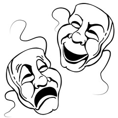 An image of a Roman theater mask set.