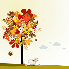 autumn background vector illustration