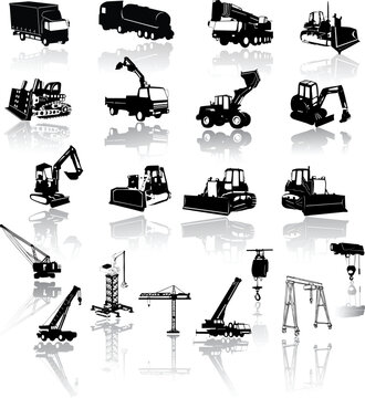 Construction vehicles - vector collection
