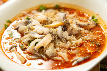 Assorted Cold Raw Fish Soup