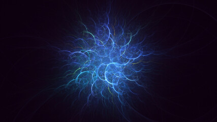 3D rendering abstract colorful fractal light background