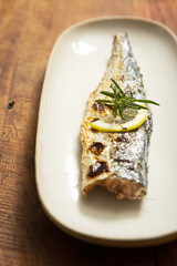 grilled fish on a plate 
