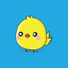 cute yellow chicken vector art