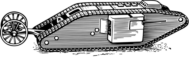 Obraz premium Old tank isolated on white