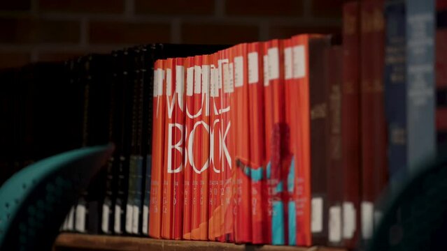 encyclopedias in prison library classroom 4k world book