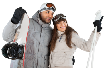 Young beauty couple in winter cloth